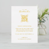 QR-code scannen | Bijlage met huwelijksdetails Folie Uitnodiging (Staand Voorkant)