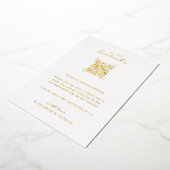 QR-code scannen | Bijlage met huwelijksdetails Folie Uitnodiging (Gedraaid)