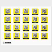 QR-code Scannen hier URL Sjabloon Business Vierkante Sticker (Vel)