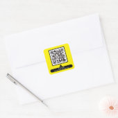 QR-code Scannen hier URL Sjabloon Business Vierkante Sticker (Envelop)