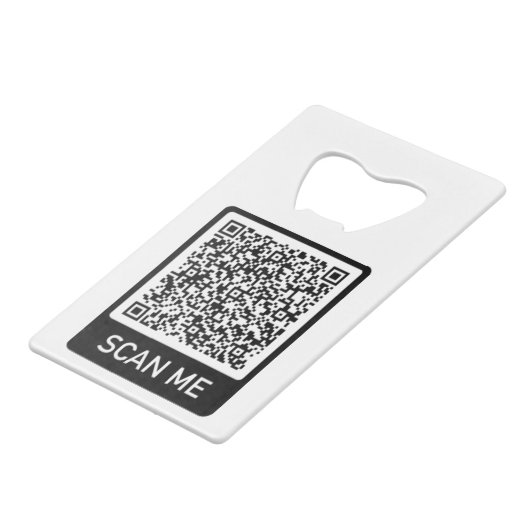 QR-code Scannen Ik heb je moderne Kredietkaart Flessenopener (Voorkant Gekanteld)