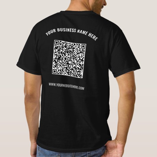 QR Code Scannen Info Aangepaste tekst Business T-S T-shirt (Achterkant)