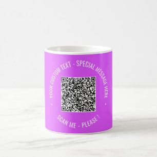 QR Code scannen Info Aangepaste tekst en kleuren M Koffiemok