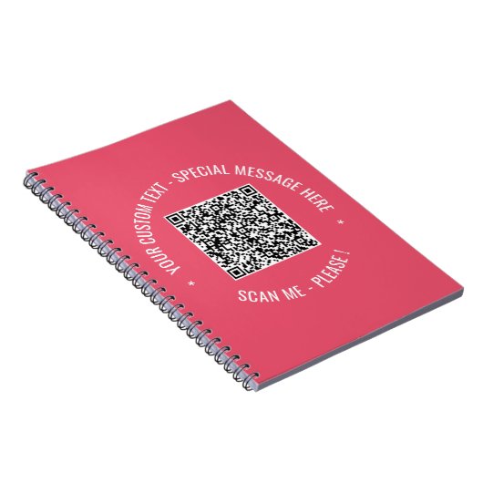QR Code Scannen Info Aangepaste tekst en kleuren N Notitieboek (Rechterzijde)