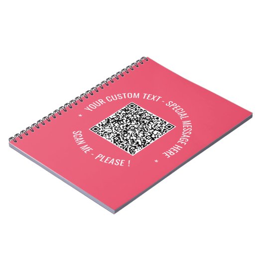 QR Code Scannen Info Aangepaste tekst en kleuren N Notitieboek (Linkerzijde)