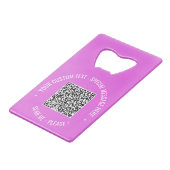 QR Code Scannen Info Aangepaste tekst Kleuren Bots Kredietkaart Flessenopener (Voorkant Gekanteld)