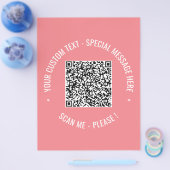 QR Code scannen Info Aangepaste tekst Kleuren broc Flyer (Enkel)