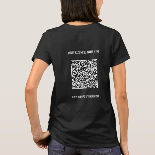QR Code Scannen Info Aangepaste tekst Uw bedrijf T T-shirt (Achterkant)