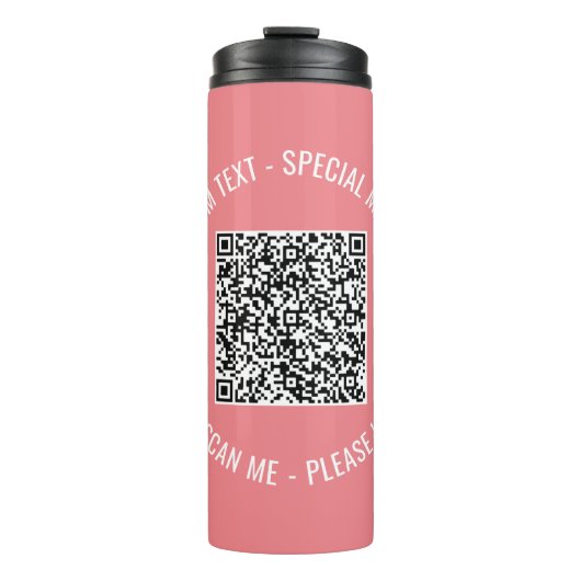QR Code scannen Info Aangepaste tekstkleuren Aange Thermosbeker (Voorkant)