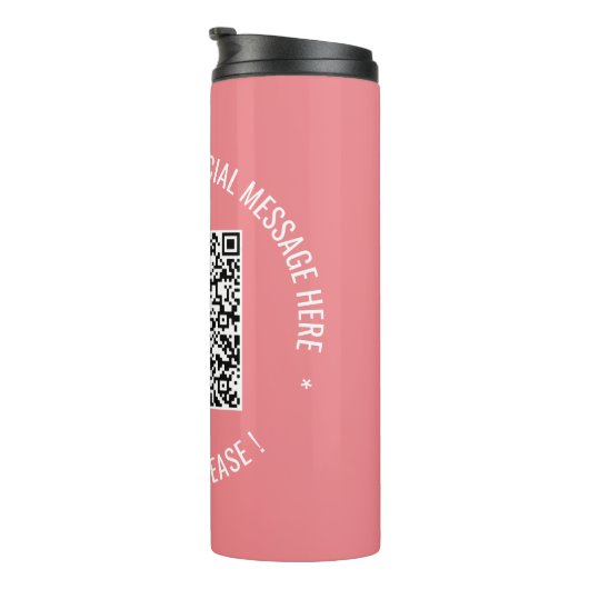 QR Code scannen Info Aangepaste tekstkleuren Aange Thermosbeker (Geroteerd rechts)