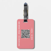 QR Code Scannen Info Aangepaste tekstkleuren Bagag Bagagelabel (Achterkant verticaal)