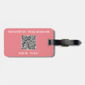 QR Code Scannen Info Aangepaste tekstkleuren Bagag Bagagelabel (Achterkant horizontaal)