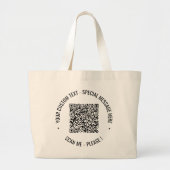 QR Code Scannen Info Aangepaste tekstkleuren Canva Grote Tote Bag (Voorkant)