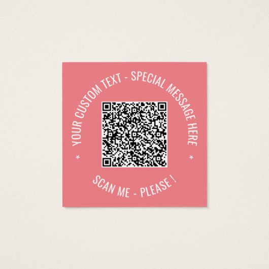 QR Code Scannen Info Aangepaste tekstkleuren Kaart (Achterkant)