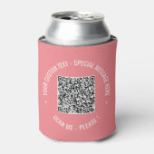 QR Code Scannen Info Aangepaste tekstkleuren Koelb Blikjeskoeler (Blikje Voorkant)
