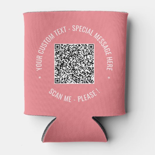 QR Code Scannen Info Aangepaste tekstkleuren Koelb Blikjeskoeler (Voorkant)
