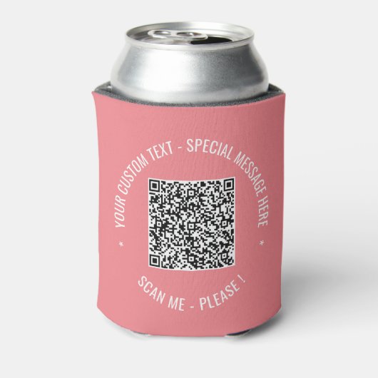 QR Code Scannen Info Aangepaste tekstkleuren Koelb Blikjeskoeler (Blikje Achterkant)