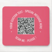 QR Code scannen Info Aangepaste tekstkleuren Muism Muismat (Voorkant)