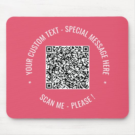 QR Code scannen Info Aangepaste tekstkleuren Muism Muismat (Voorkant)