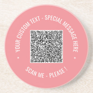 QR Code Scannen Info Aangepaste tekstkleuren Onder Zandsteen Onderzetter