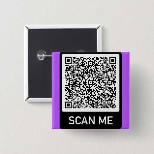 QR-code Scannen me Info Uw Button van de bruiloft (Voorkant /achterkant)