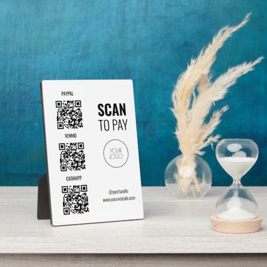 QR-code Scannen naar Pay Business Professional Fotoplaat (Zijkant)