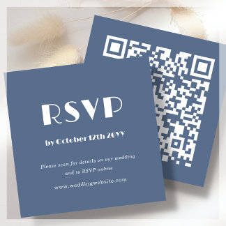 QR-code Scannen naar RSVP Stusty Blue Enclosure Ca Informatiekaartje