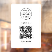 QR-code scannen om te bestellen | Zakelijk logo co Raamsticker (Vel 2)