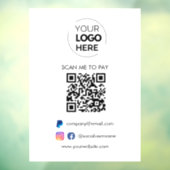 QR Code Scannen om te betalen | PayPal Betaling Za Raamsticker (Vel 3)