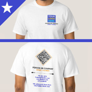 (QR-code scannen & tekst) aangepast bedrijfslogo T-shirt