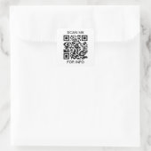 QR-code scannen Vierkante Sticker (Tas)