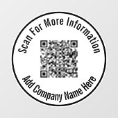 QR-code scannen Voeg hier bedrijfsnaam toe Sjabloo Raamsticker (Vel)