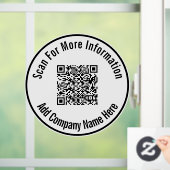 QR-code scannen Voeg hier bedrijfsnaam toe Sjabloo Raamsticker (Huis)