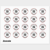 QR-code scannen voor meer informatie Roze rand Ronde Sticker (Vel)