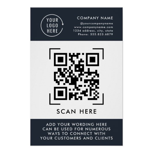 QR-code scannen | Zakelijk logo professioneel Perfect Poster (Voorkant)