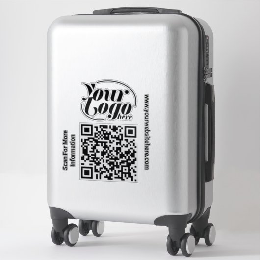 QR Code Scanner Custom Text Business Professional Sticker (Koffer)