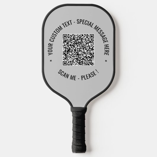 QR-code Scantekst en kleuren Pickleball Paddle (Voorkant)