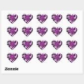 QR Code Schattige Roze en Zwart Groovy Squiggles Hart Sticker (Vel)