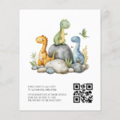 QR Code Schattigee Dinosaur Hatching Soon Baby sho (Achterkant)