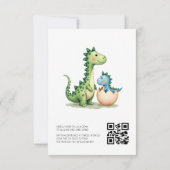 QR Code Schattigee Dinosaur Hatching Soon Baby sho Kaart (Achterkant)