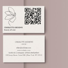 QR-Code, Schönheit, Logo, Linie Art Black Visitekaartje