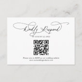 QR Code Script Floral Dusty Blue Wedding RSVP Informatiekaartje (Voorkant)
