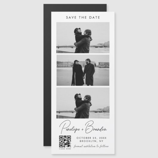 QR Code Script Fotostrip Magnetische bruiloft (Voorkant / Achterkant)