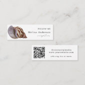 QR Code Seashell Social Media Mini Carte de visite (Devant / Derrière)