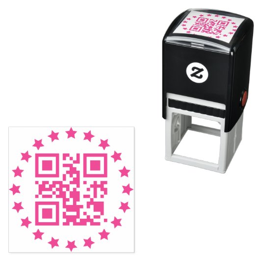 QR Code Self-Inking Rubber Stamp Zelfinktende Stempel (In situ)