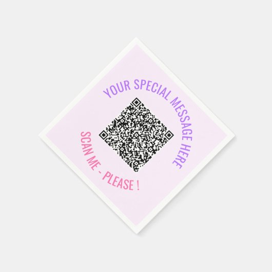 QR Code Servetten Aangepaste Jouw tekst en kleuren (Hoek)