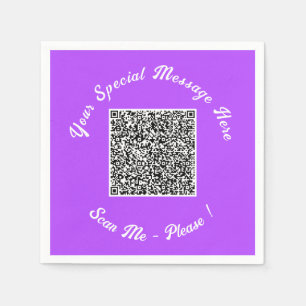 QR Code servetten met aangepaste tekst en kleuren