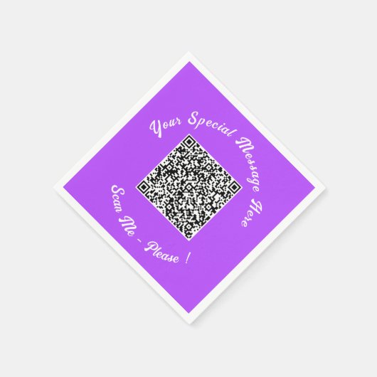 QR Code servetten met aangepaste tekst en kleuren (Hoek)