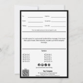 QR Code Service Note Zwart Wit Cadeaubon (Achterkant)