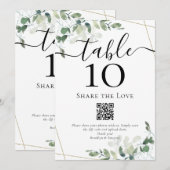 QR-code 'Share the Love' Eucalyptus Tafelnummer (Voorkant / Achterkant)